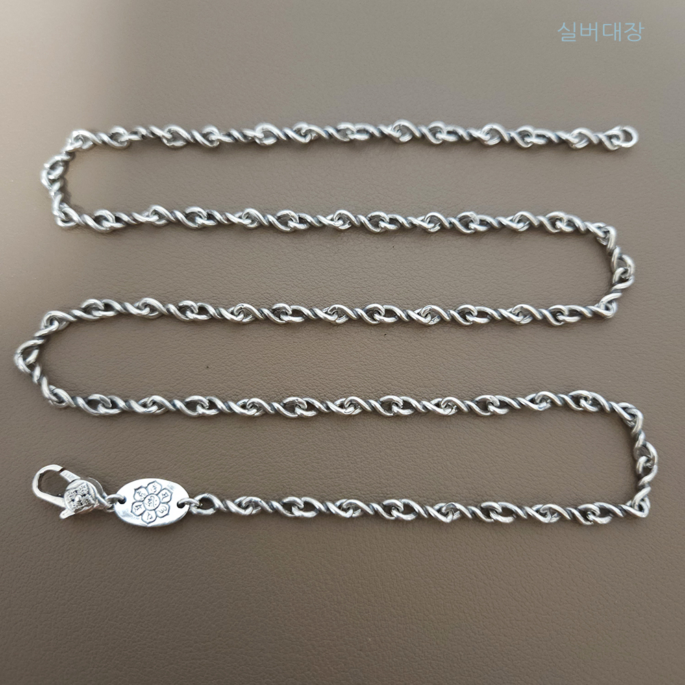 4mm 실버 꽈배기 925 힙합 스타일 패션 은 체인 남자 여자 목걸이 - 상세 이미지 3