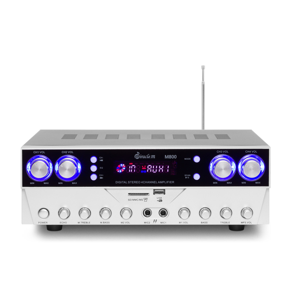 블루투스 앰프 미니 카페 매장용 노래방 인티앰프 미라클엠 4채널앰프 400W M800 이미지 3