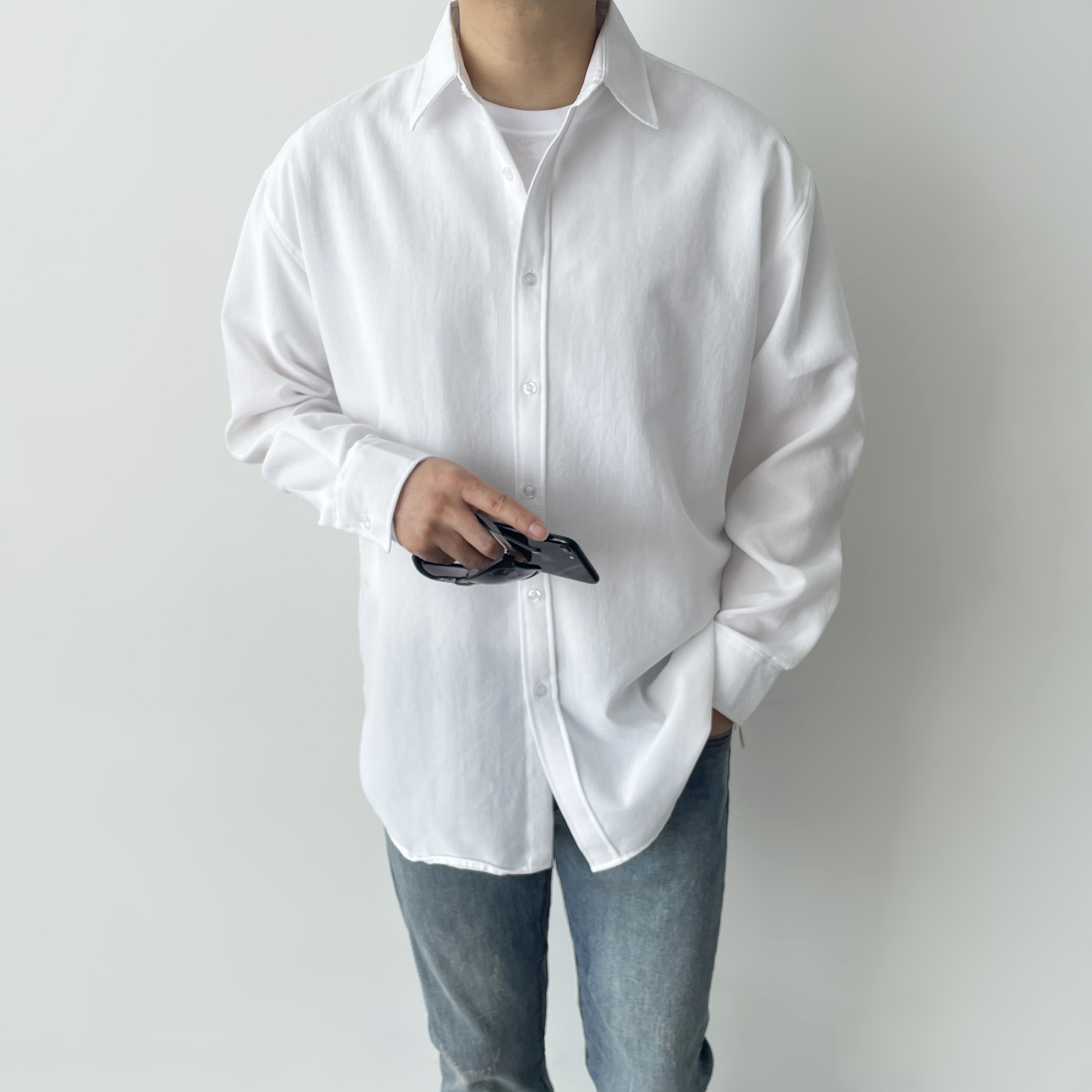오버핏린넨셔츠 여름긴팔남방 남자린넨남방 이미지 4
