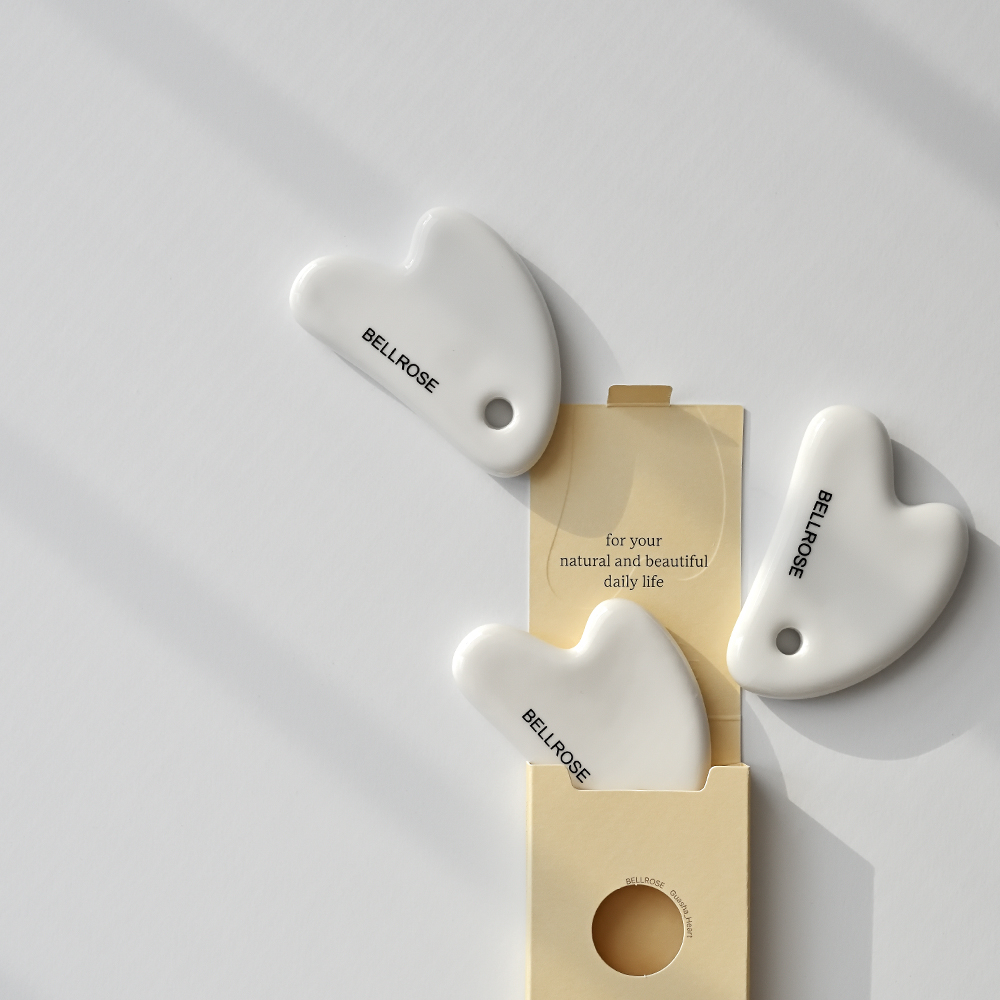 국산 괄사 마사지 마사지기 세라믹 얼굴 두피 하트 벨로즈 화이트