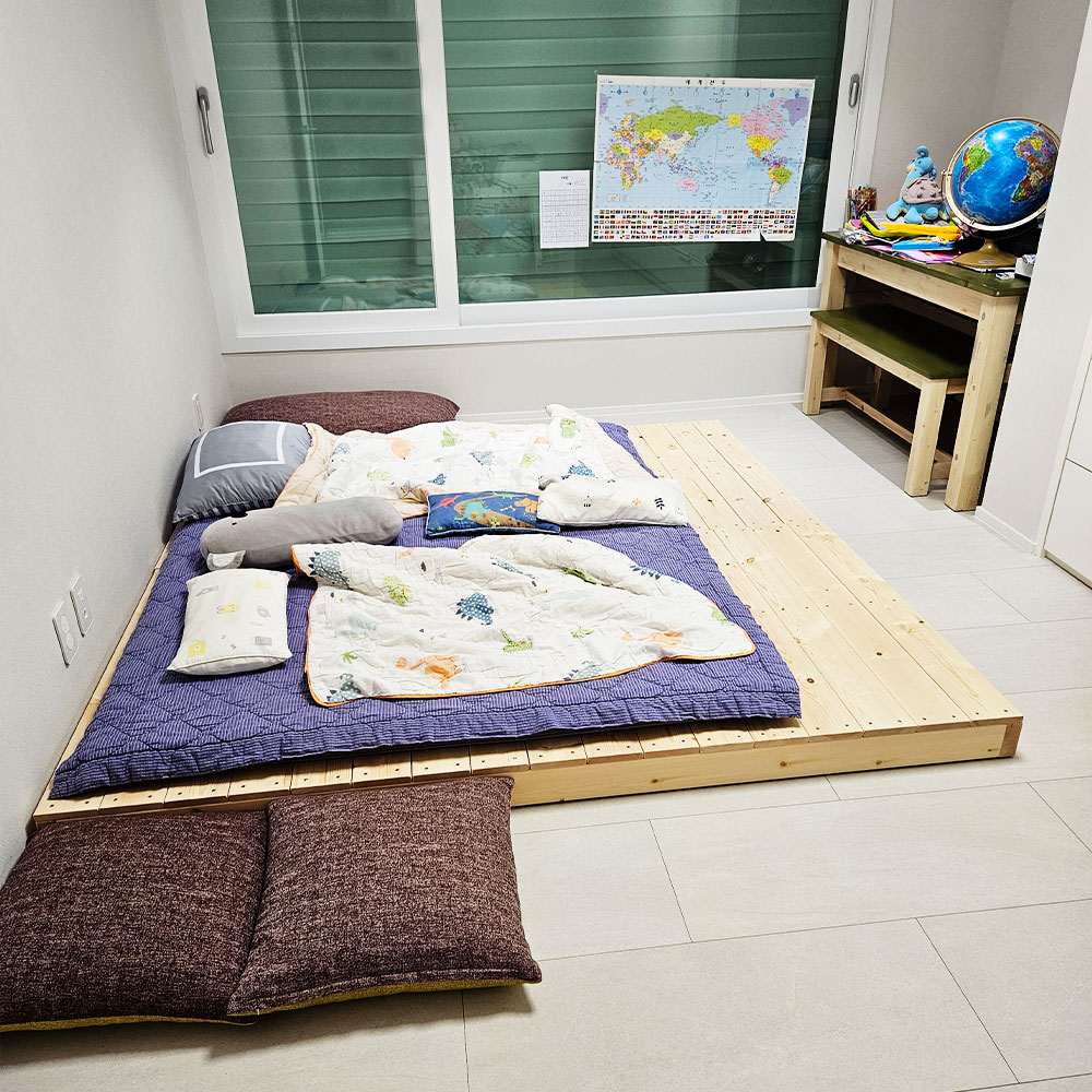 저상침대 저상형 원목 프레임 바닥 깔판 받침대 미니싱글