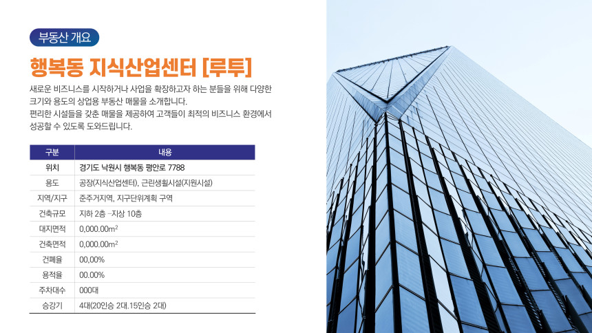 37 부동산 매물 소개 ppt 템플릿 상업용 부동산 매물 분양 정보 파워포인트 양식