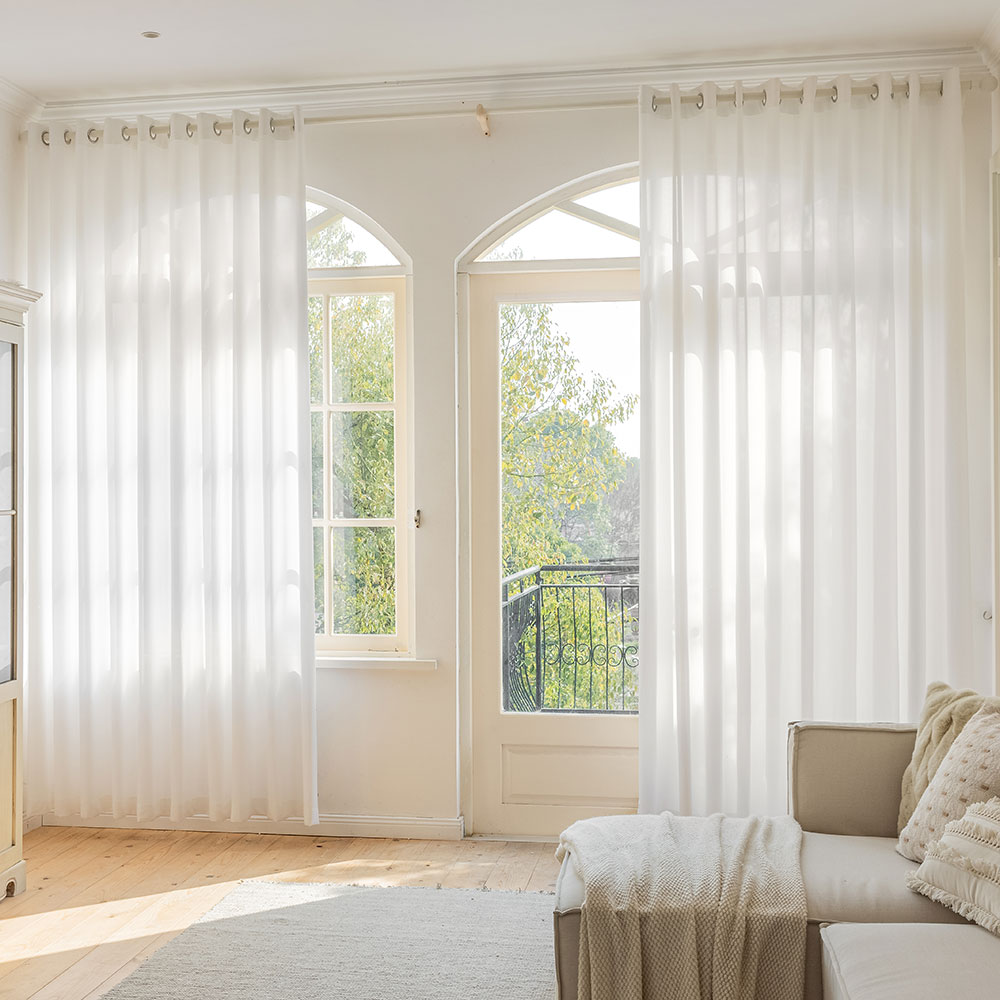 사라하우스 비침없는 도톰차르르 화이트 아일렛형 거실 속커튼