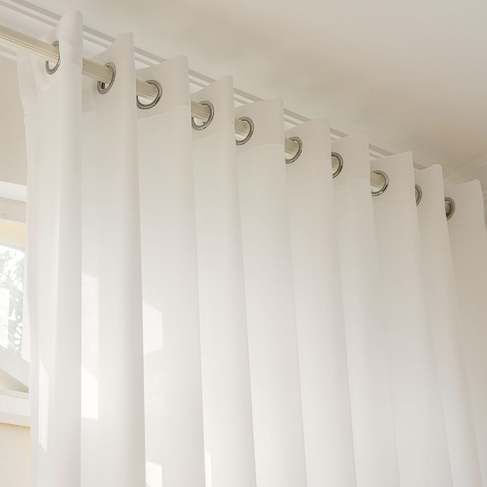 사라하우스 비침없는 도톰차르르 화이트 아일렛형 거실 속커튼