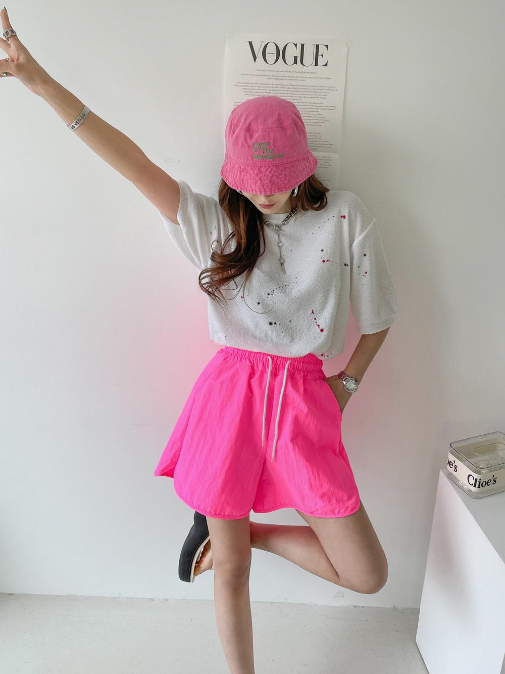 나일론 형광 밴딩 3부 쇼츠 반바지 팬츠 - 상세 이미지 3