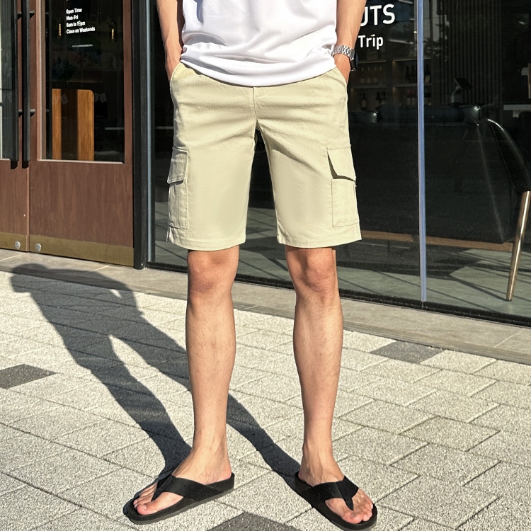 남자 사도스키 여름 5부 밴딩 스판 카고 반바지 28-36 - 상세 이미지 5