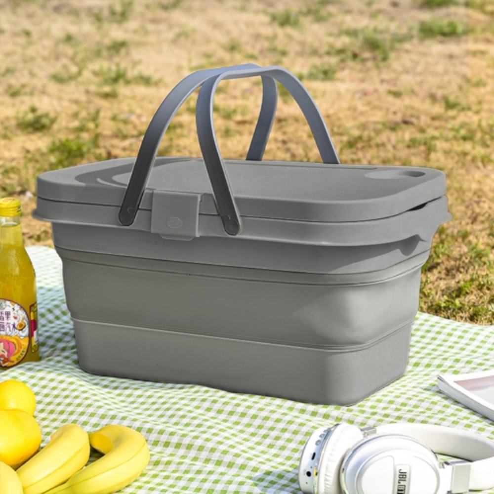 접이식 캠핑 피크닉바구니 미니 테이블겸용 폴딩 바스켓 수납 박스