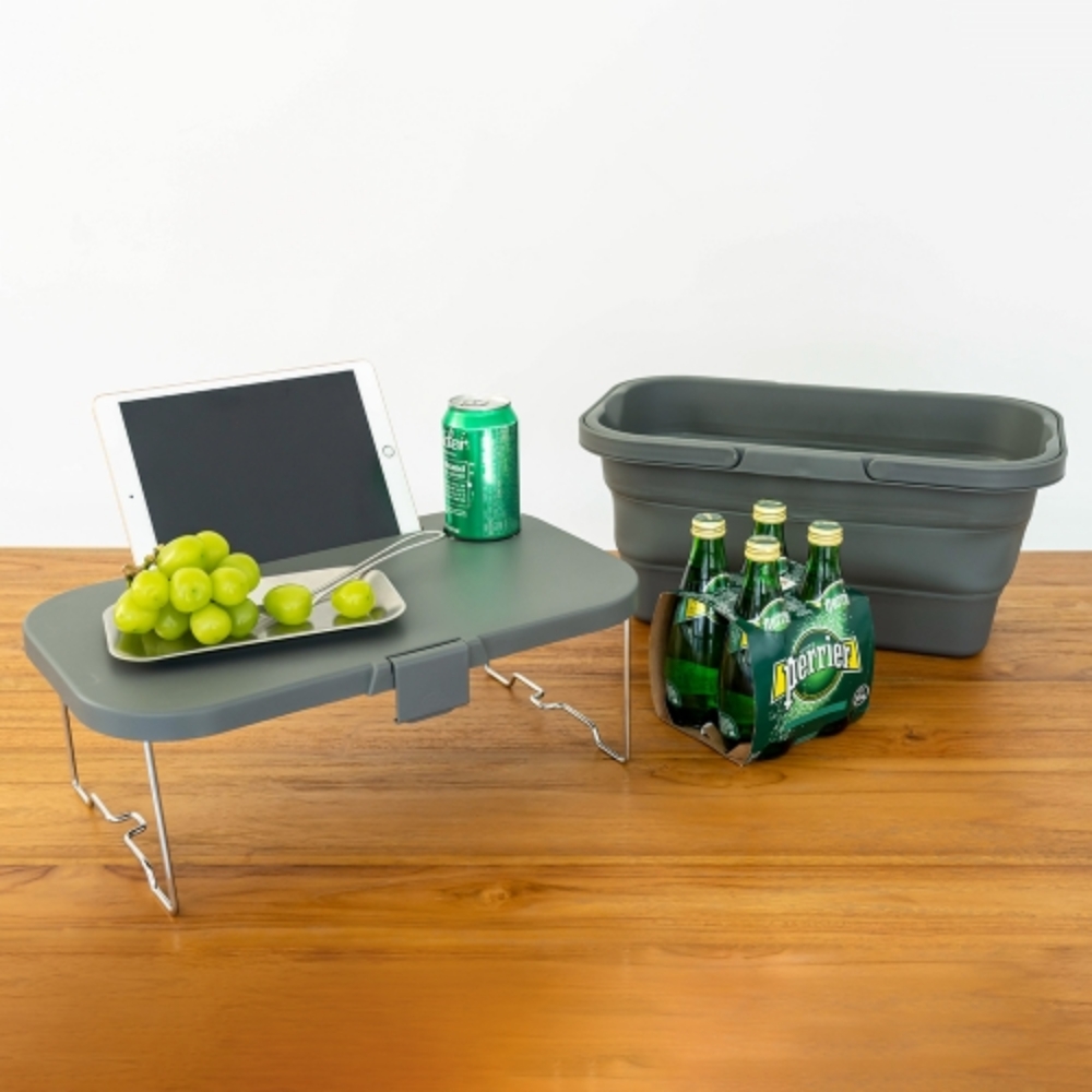 접이식 캠핑 피크닉바구니 미니 테이블겸용 폴딩 바스켓 수납 박스