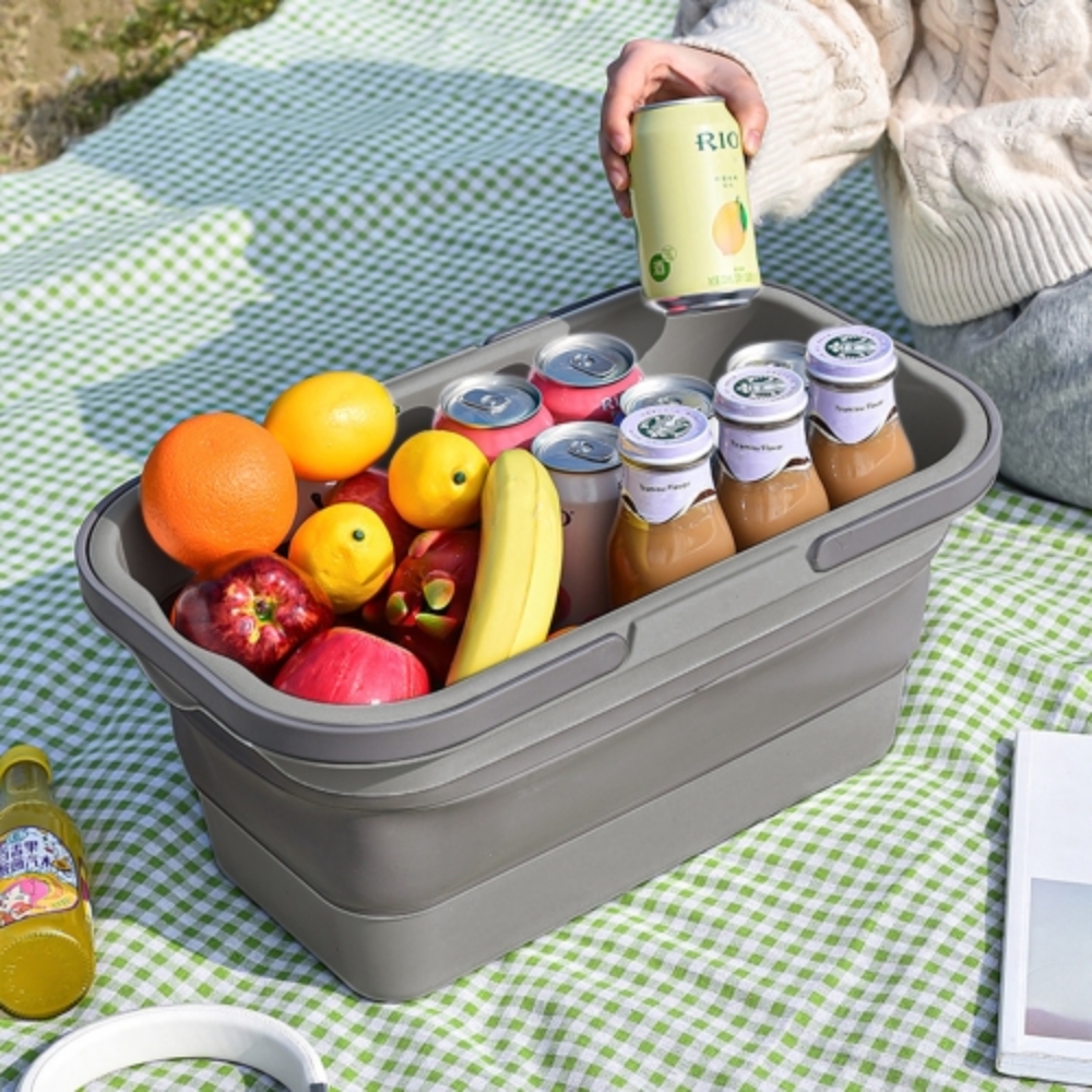 접이식 캠핑 피크닉바구니 미니 테이블겸용 폴딩 바스켓 수납 박스
