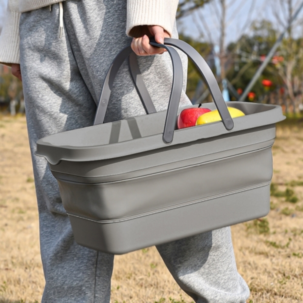 접이식 캠핑 피크닉바구니 미니 테이블겸용 폴딩 바스켓 수납 박스