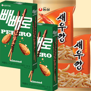 빼빼로 아몬드 새우깡 (37g2갑+90g2봉) 봉지과자 스낵 맛있게 먹은 솔직 후기 - 상품 이미지 1