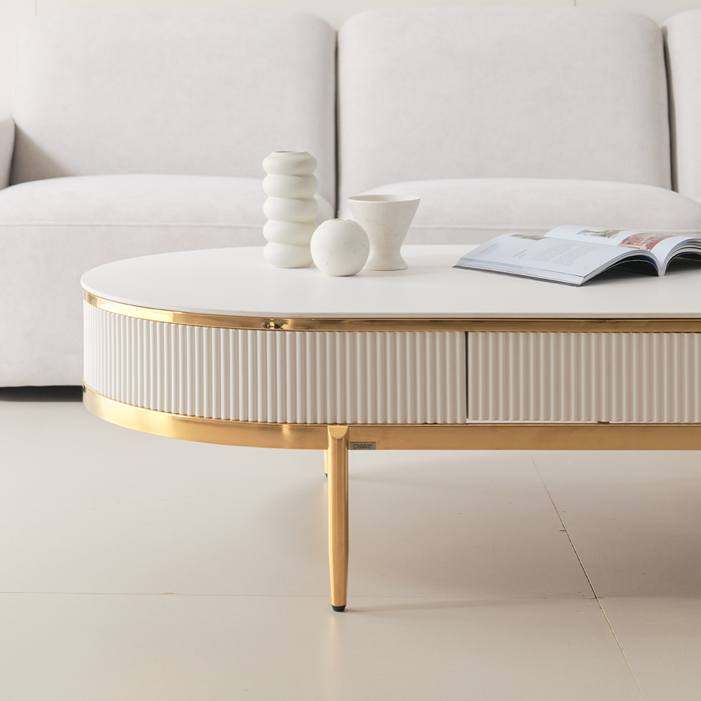 쇼파테이블 템바보드 세라믹거실테이블 플라토 밀크 실버