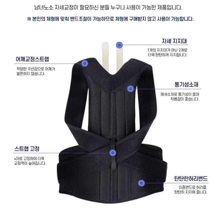 굽은 등 교정기 등 펴는 기구 등 굽음 허리 펴기 - 상세 이미지 5