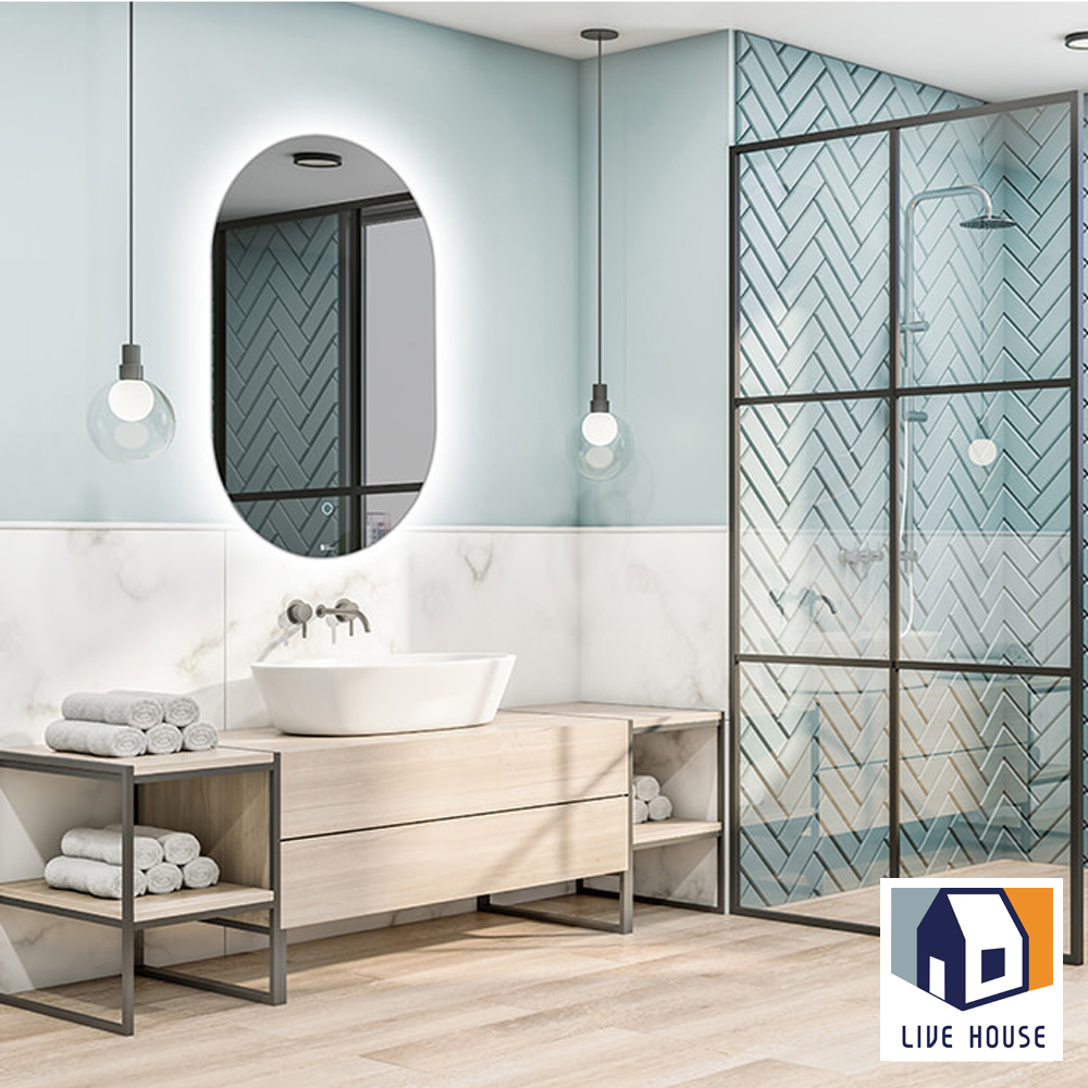 LED 화장실 거울 조명 타원 욕실 거울 조명 500x800