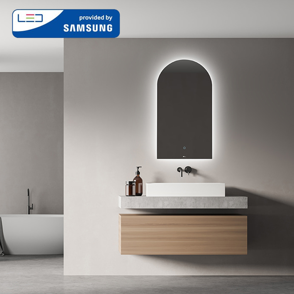 욕실 거울 LED 조명 아치형 디밍 색변환 500x800