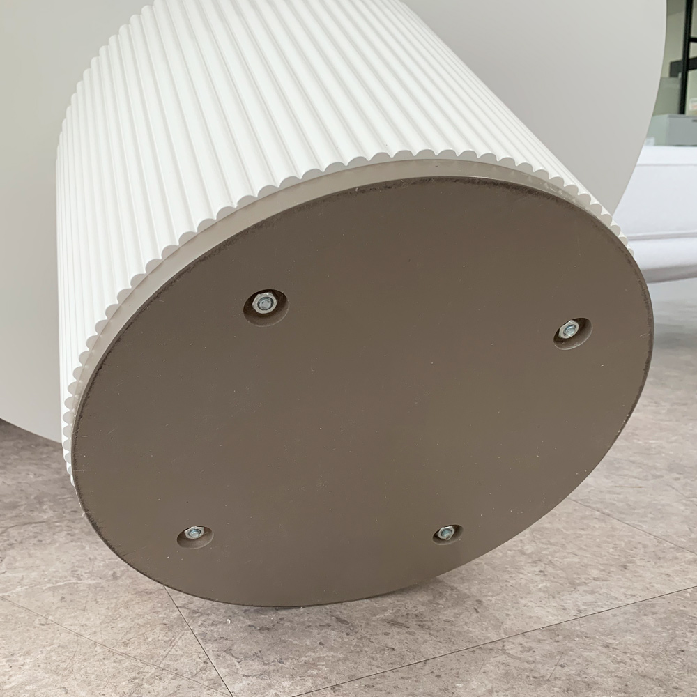 블랑드 밀크 세라믹 템바보드 거실 쇼파 테이블 원형 800, 화이트