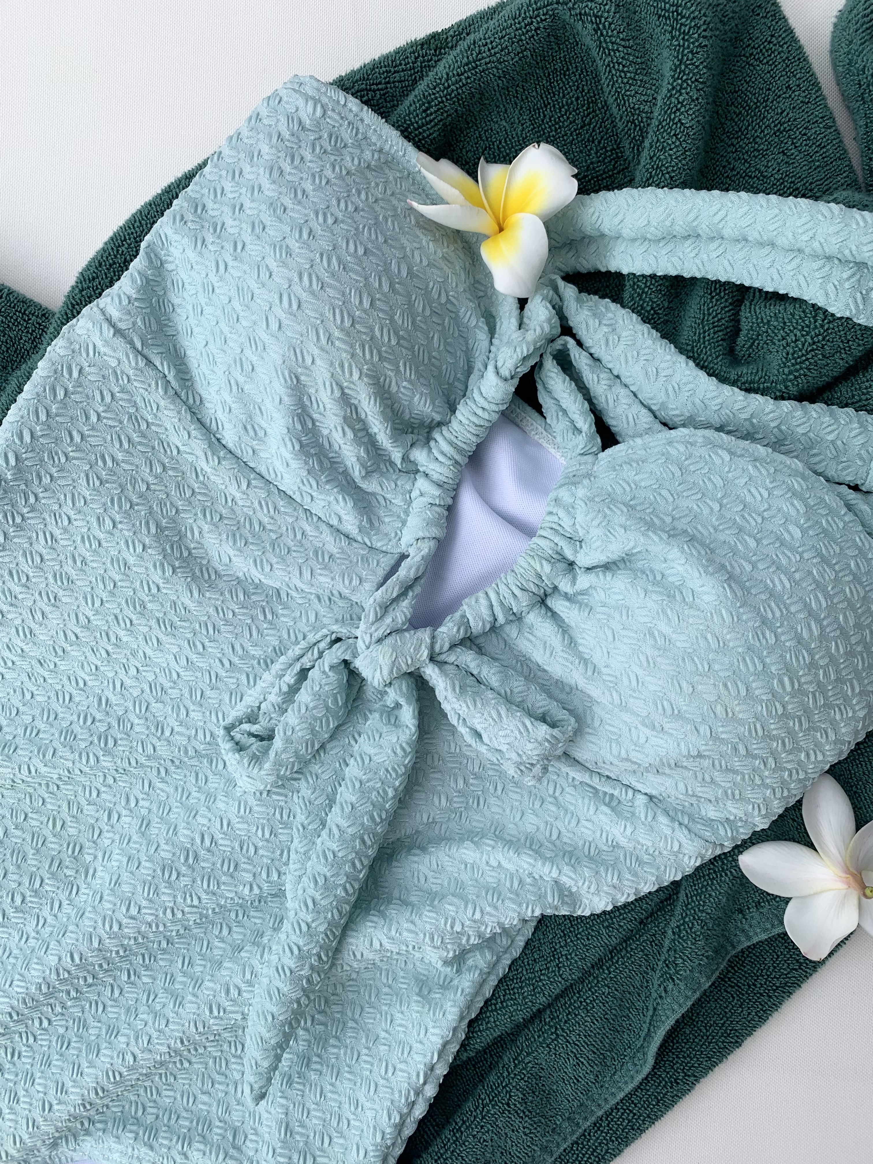 1600장돌파[무배/당일] 🍸(S,M,L) 민트 바스트 트임 홀터넥 고급스러운 수입 여성 모노키니 니트비키니 상세 이미지 37