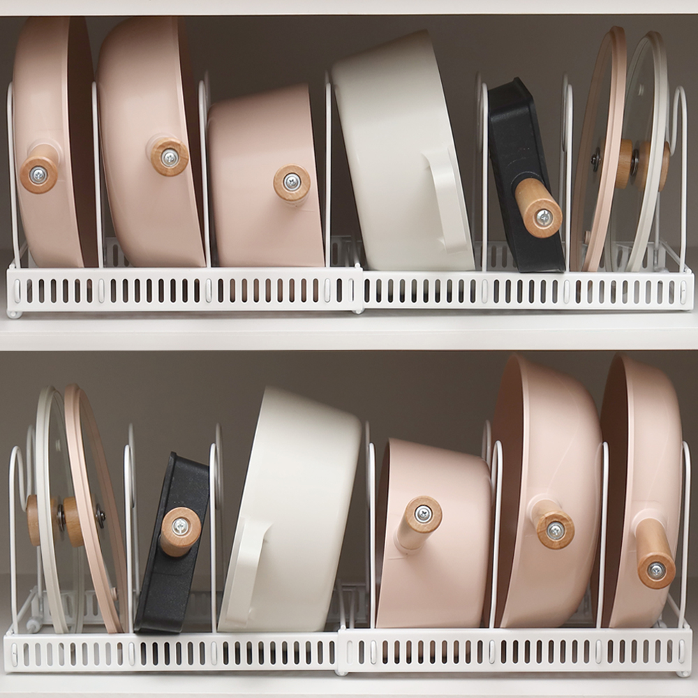파쿠젠 1+1 확장형 후라이팬 정리대 그릇 접시 냄비정리 제품 이미지