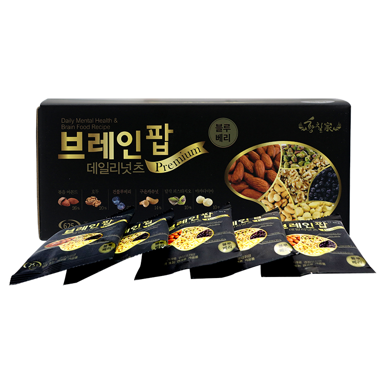 브레인팝 데일리넛츠 블루베리 25개입 하루견과 견과류믹스 개별포장 건강간식 - 상품 이미지