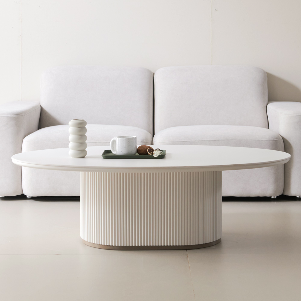 블랑드 밀크 세라믹 템바보드 거실 쇼파 테이블 보드형 1200, 화이트