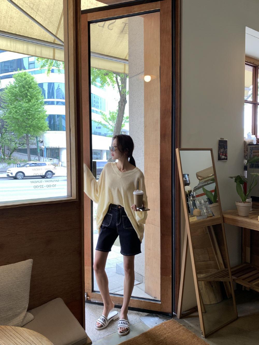 논페이드 앞포켓 4부 데님 청 반바지 팬츠 - 상세 이미지 2
