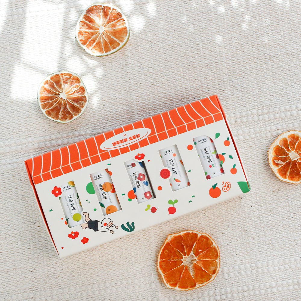 아토르 재주좋아 립밤 5종 선물세트 감귤 청귤 동백 당근 비트