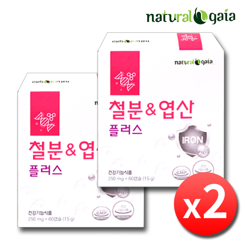 철분 엽산 영양제 임산부 여성 임신 수유부 철분제 60캡슐, 2개