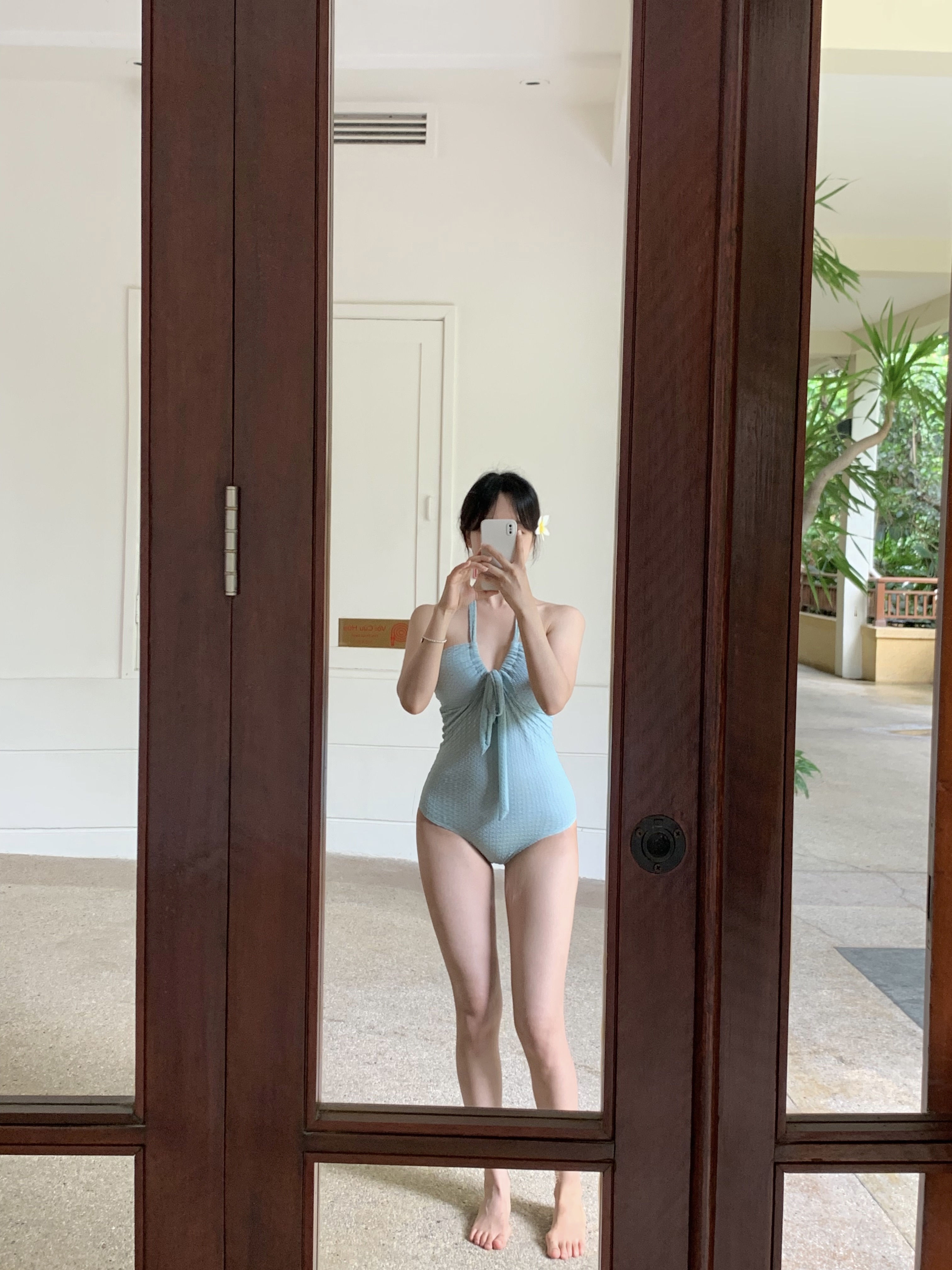 1600장돌파[무배/당일] 🍸(S,M,L) 민트 바스트 트임 홀터넥 고급스러운 수입 여성 모노키니 니트비키니 상세 이미지 25