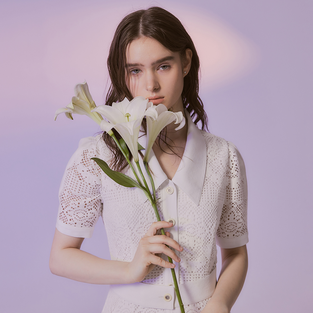 루드 크로셰 레이스 롱 원피스 블랙 L23SFOP10