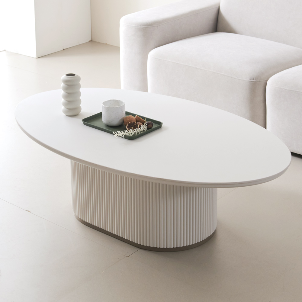 블랑드 밀크 세라믹 템바보드 거실 쇼파 테이블 보드형 1200, 화이트