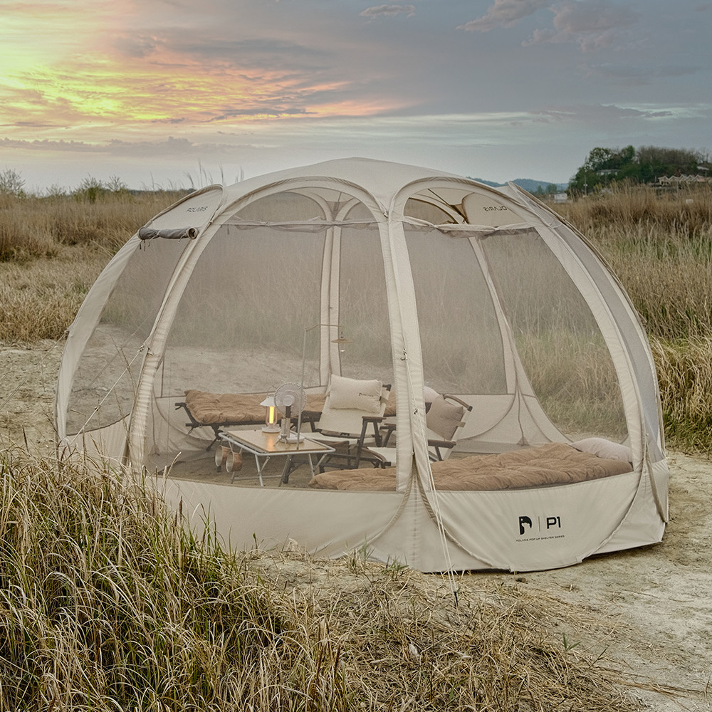 캠핑텐트 폴라리스 메쉬쉘터 P1 블랙 원터치텐트 팝업 돔형 모기장