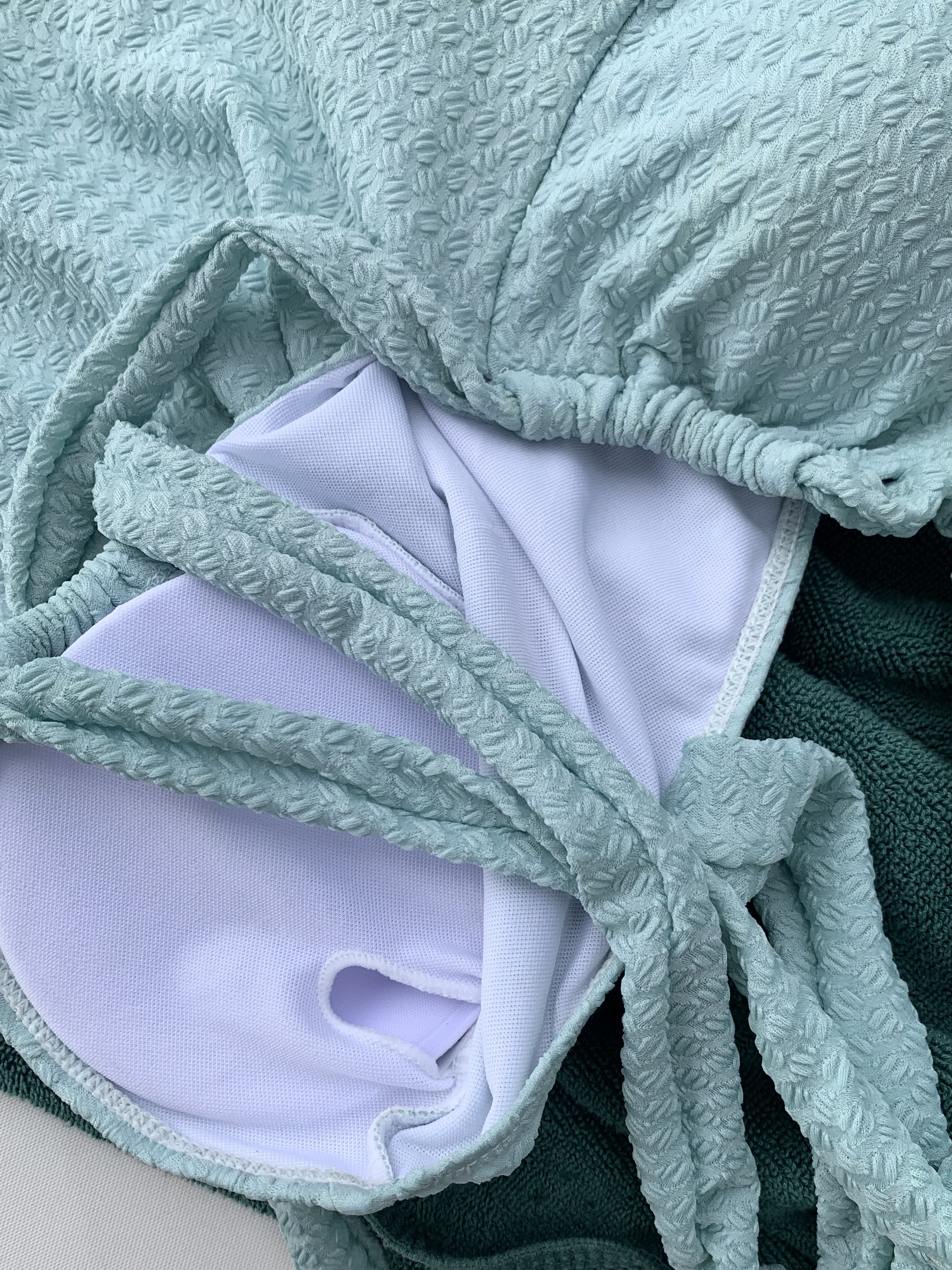 1600장돌파[무배/당일] 🍸(S,M,L) 민트 바스트 트임 홀터넥 고급스러운 수입 여성 모노키니 니트비키니 상세 이미지 38
