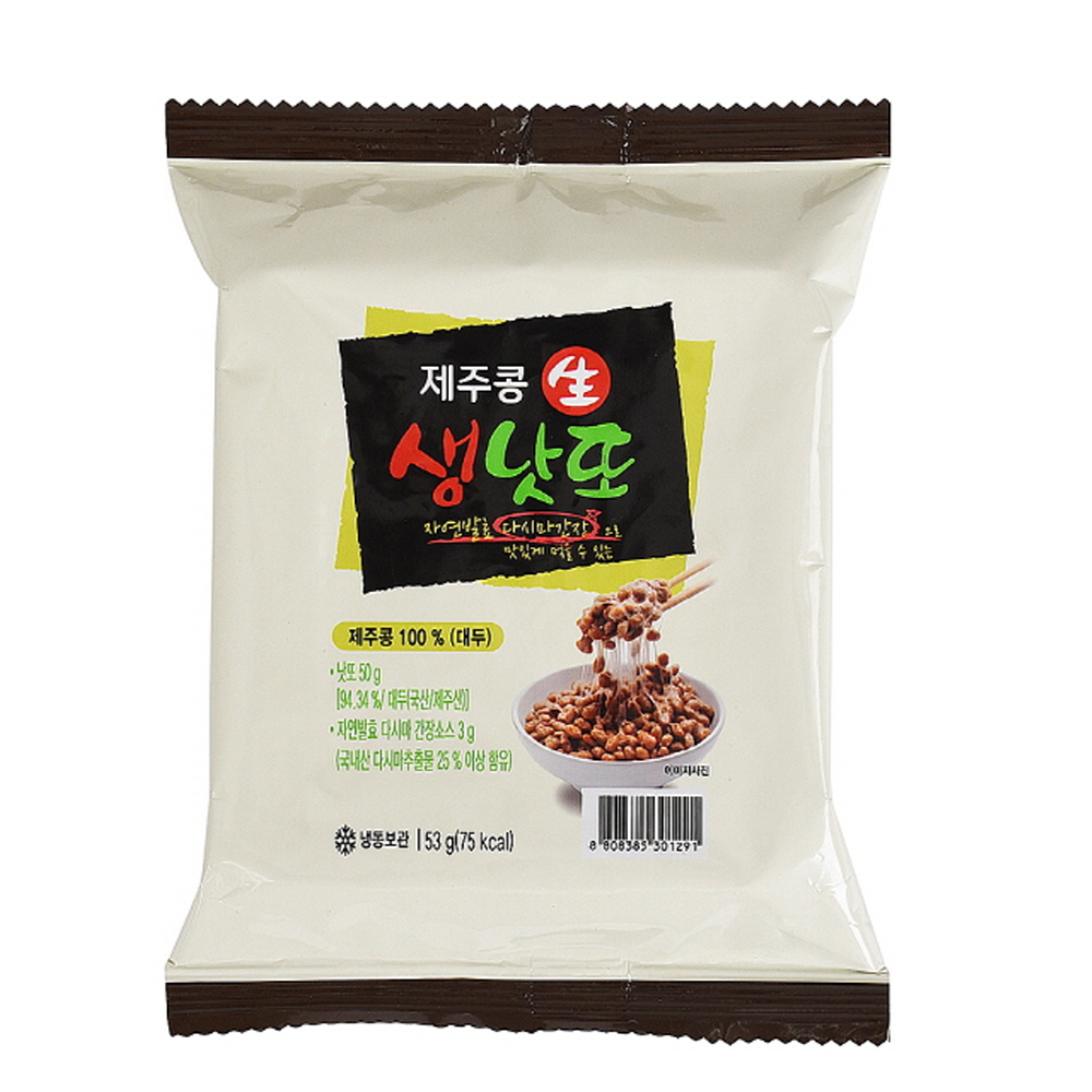 제주콩생낫또 (노란콩) 단독구성 특허기술로 만든 맛있는 생 나또 53g, 24개