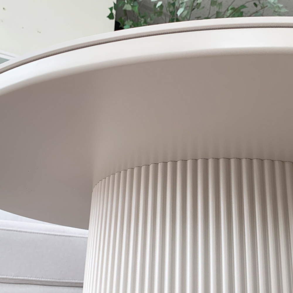 블랑드 밀크 세라믹 템바보드 거실 쇼파 테이블 원형 800, 화이트