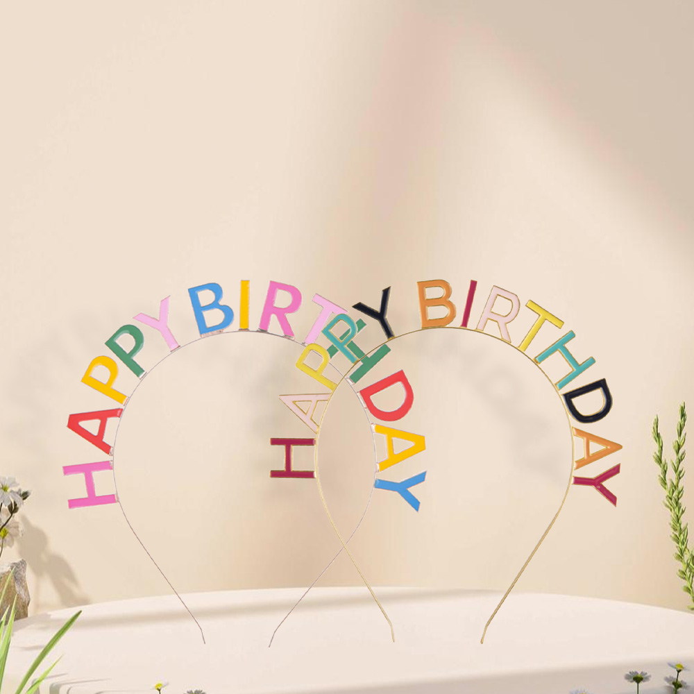 [브로키] 생일머리띠 헤어밴드 파티 이벤트소품 빈티지 레인보우 - 상세 이미지 2