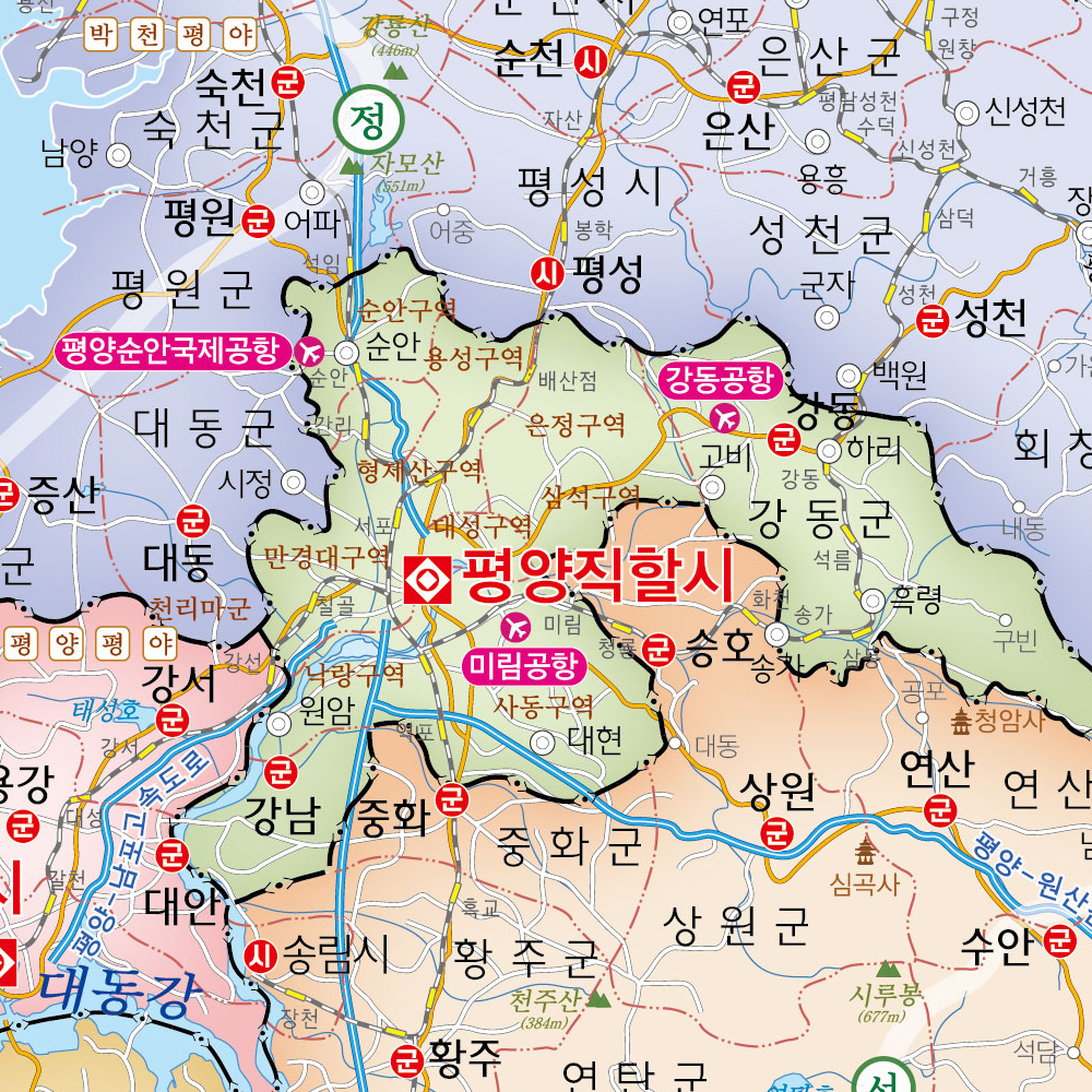 우리나라지도 코팅 - 대한민국 전국 도로 한국 한반도 전도 이미지 3