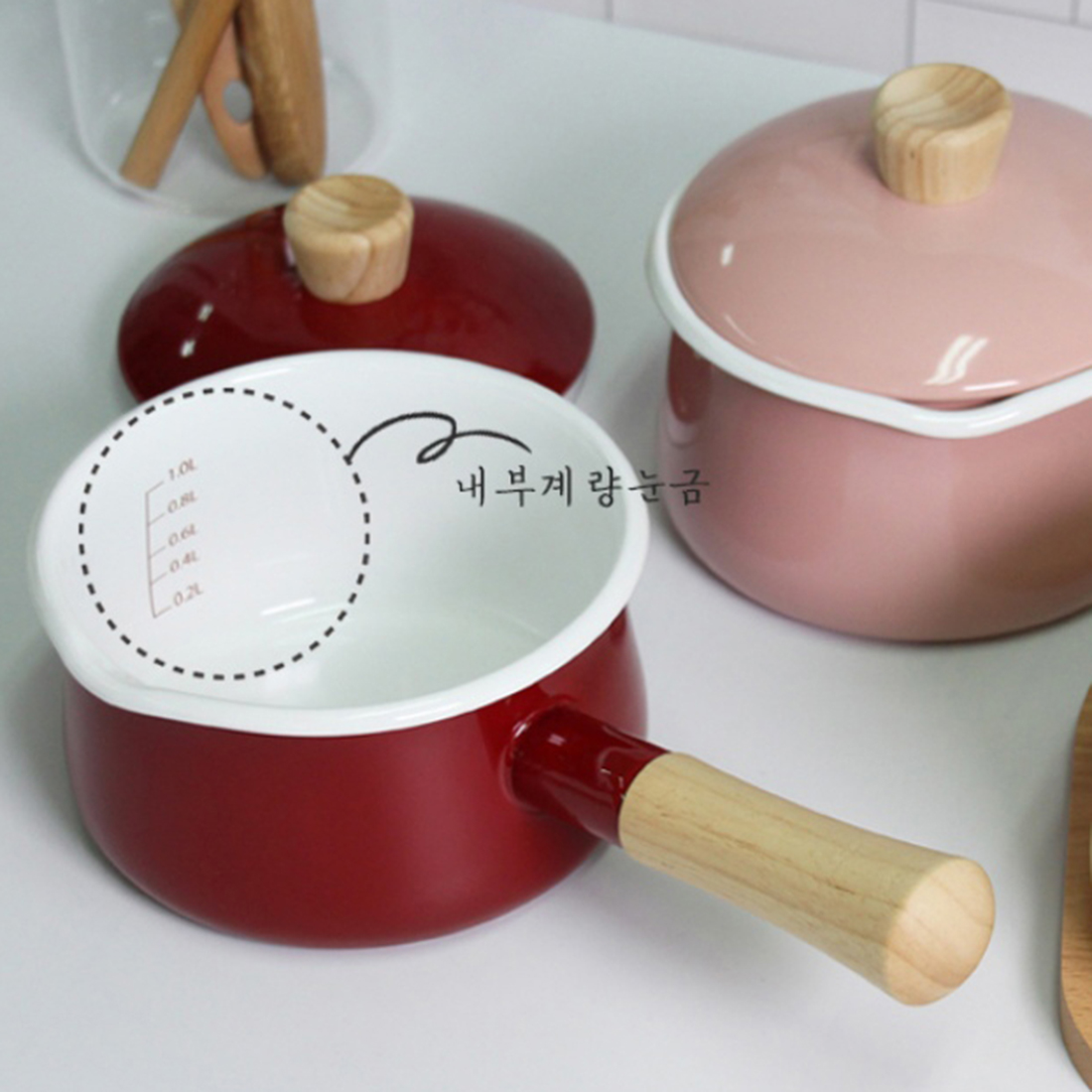 일본 법랑 밀크팬 초기 이유식 냄비 인덕션 범랑 소스팬 밀크팟 에지리 편수 냄비 15cm