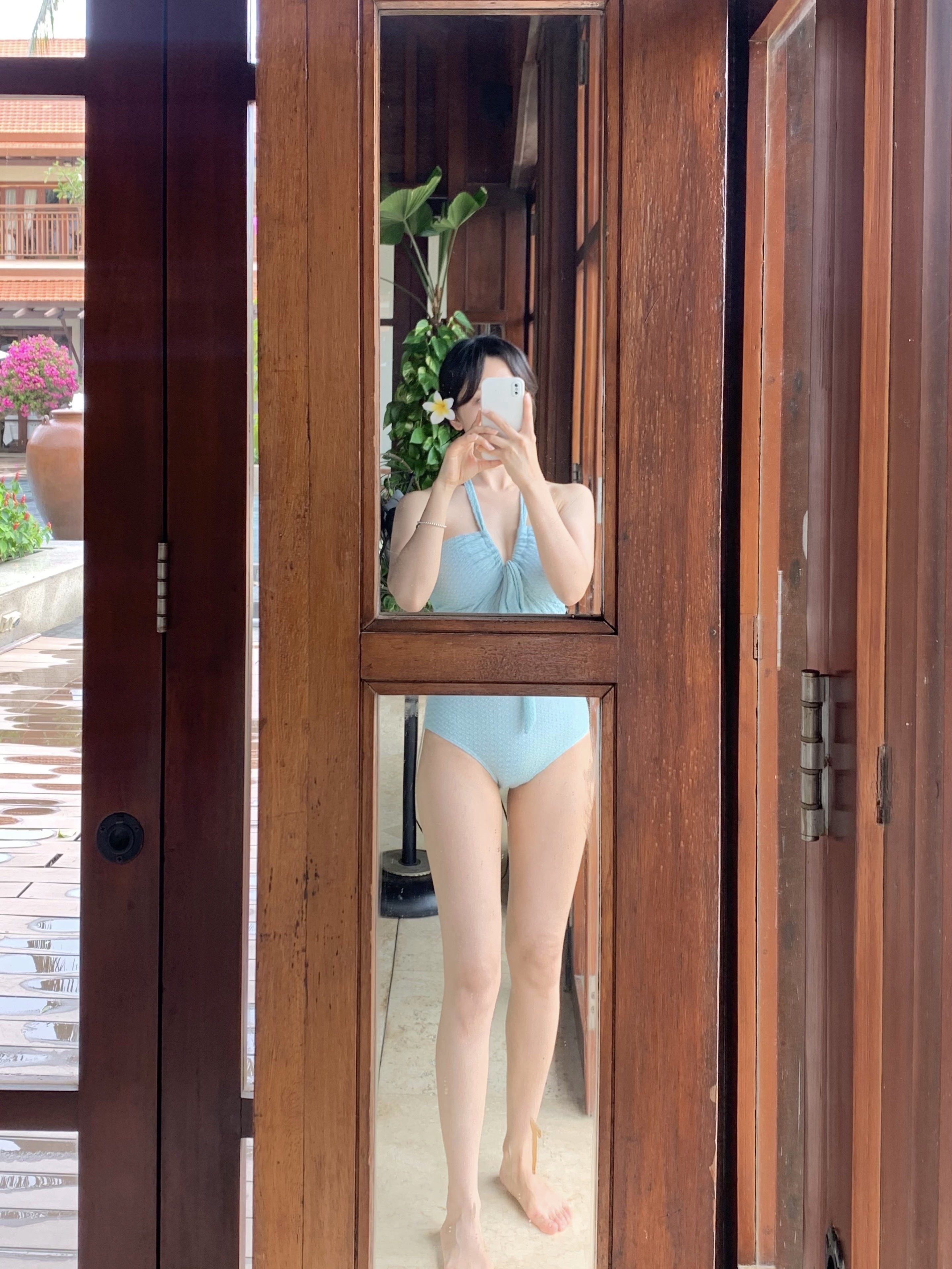 1600장돌파[무배/당일] 🍸(S,M,L) 민트 바스트 트임 홀터넥 고급스러운 수입 여성 모노키니 니트비키니 상세 이미지 12