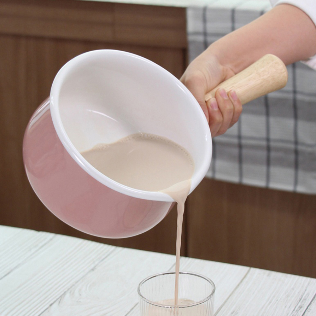 일본 법랑 밀크팬 초기 이유식 냄비 인덕션 범랑 소스팬 밀크팟 에지리 편수 냄비 15cm