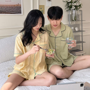 [A.made] 플레인 반팔파자마 여름잠옷 빅사이즈 커플잠옷세트 4col... 착용 후기 | 사이즈/핏 총정리 - 상품 이미지 4