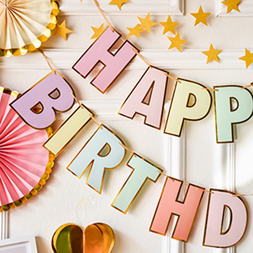 [브로키] 생일가랜드 골드믹스 생일 축하 파티용품 해피벌스데이 - 상세 이미지 3