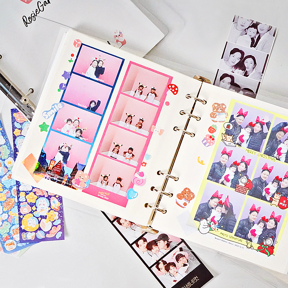문구백서 포토인생 네컷앨범 6공 사진 앨범 초음파 포토북 스티커 하루필름 셀프 사진첩 제품 이미지