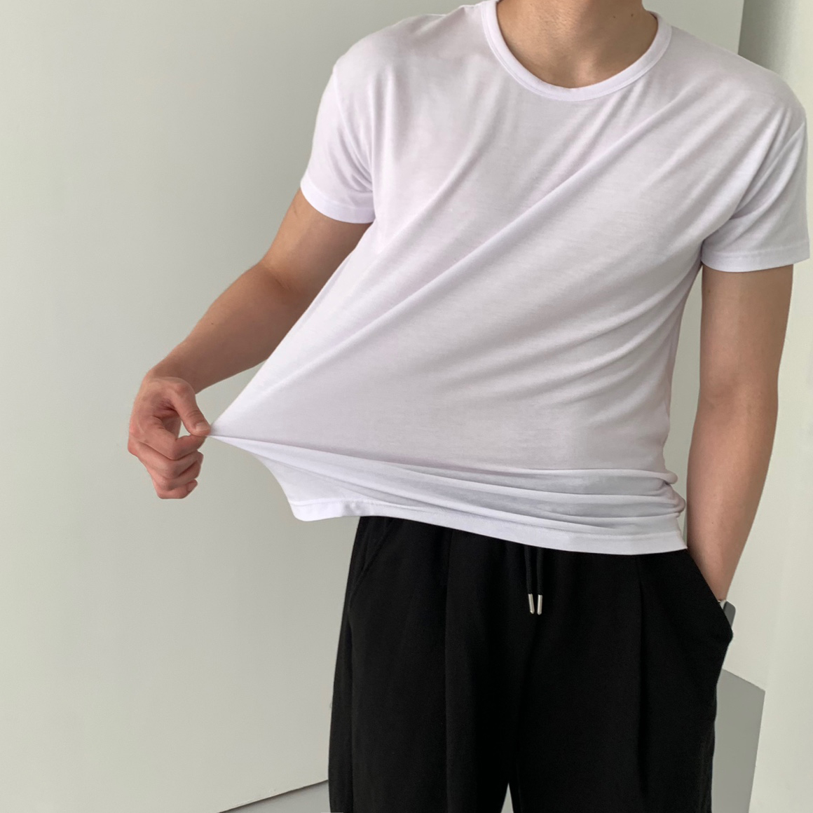 남자유넥반팔티 짐웨어 쿨링반팔 이미지 2