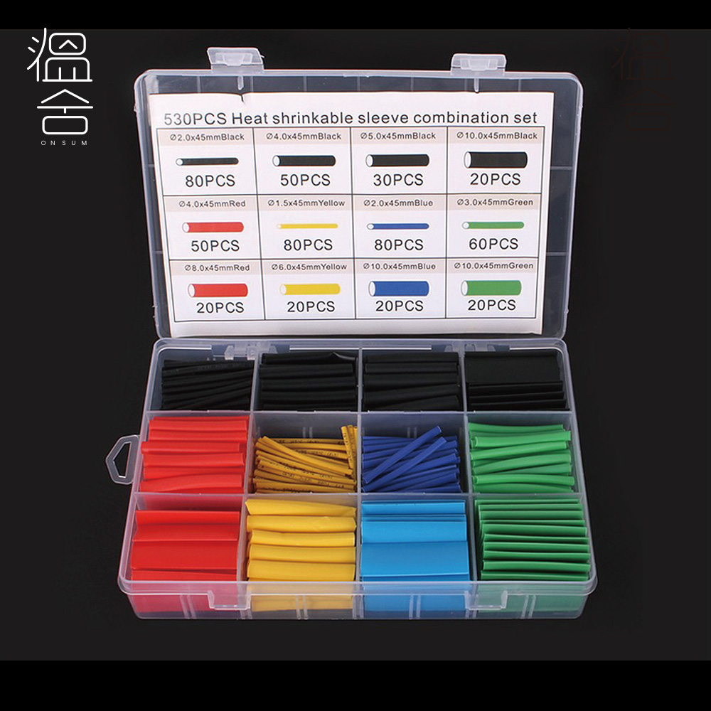 열 수축 튜브 530pcs 절연 와이어 케이블 슬리브 튜브 폴리올레핀 - 상세 이미지 2