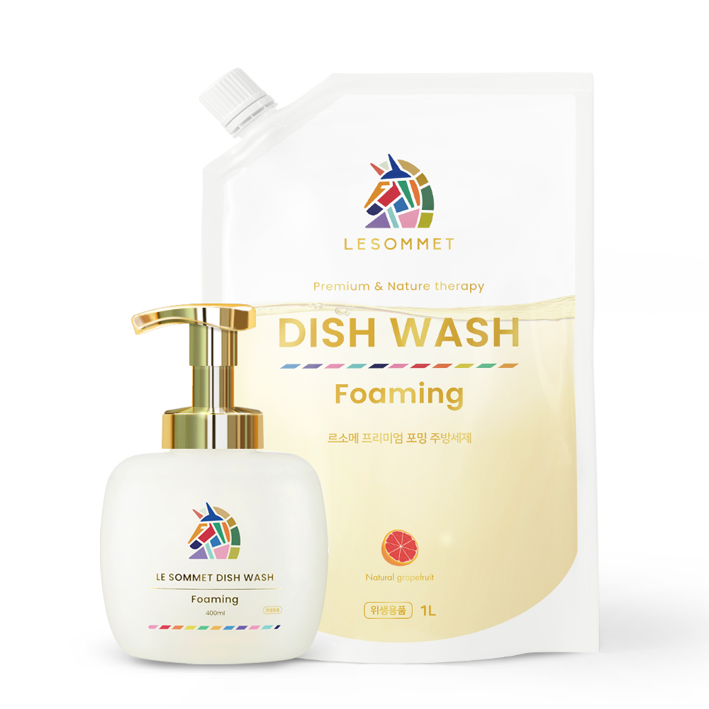 [기획세트] 르소메 친환경 비건 천연 젖병 주방세제 본품 400ml+리필 1000ml - 상세 이미지 2