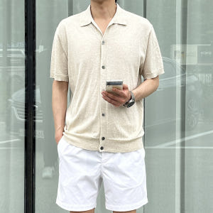 남자여름가디건 린넨가디건 오버핏 카라 남자반팔티 착용 후기 | 사이즈/핏 총정리 - 상품 이미지 1