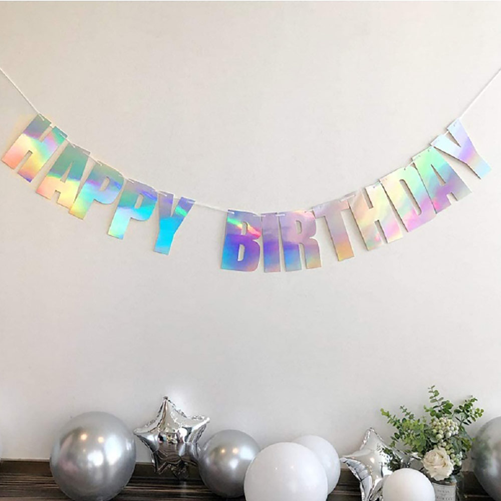 [브로키] 생일가랜드 홀로그램 생일 축하 파티용품 해피벌스데이 - 상세 이미지 2