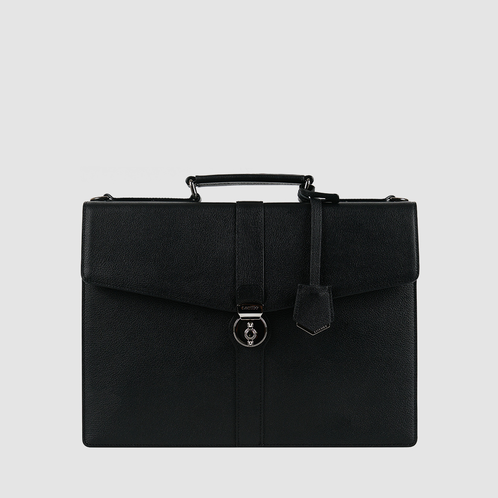 남자 서류가방 브리프케이스 로터프 LO-0509 BK 블랙 / 천연 가죽 출근 직장인