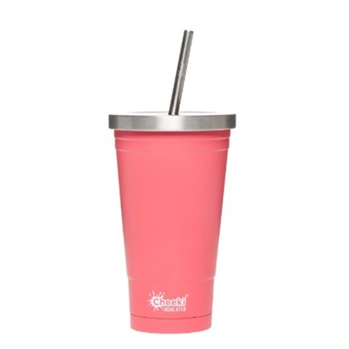 치키 이중 스테인레스 빨대 텀블러 500ml - 더스티 핑크