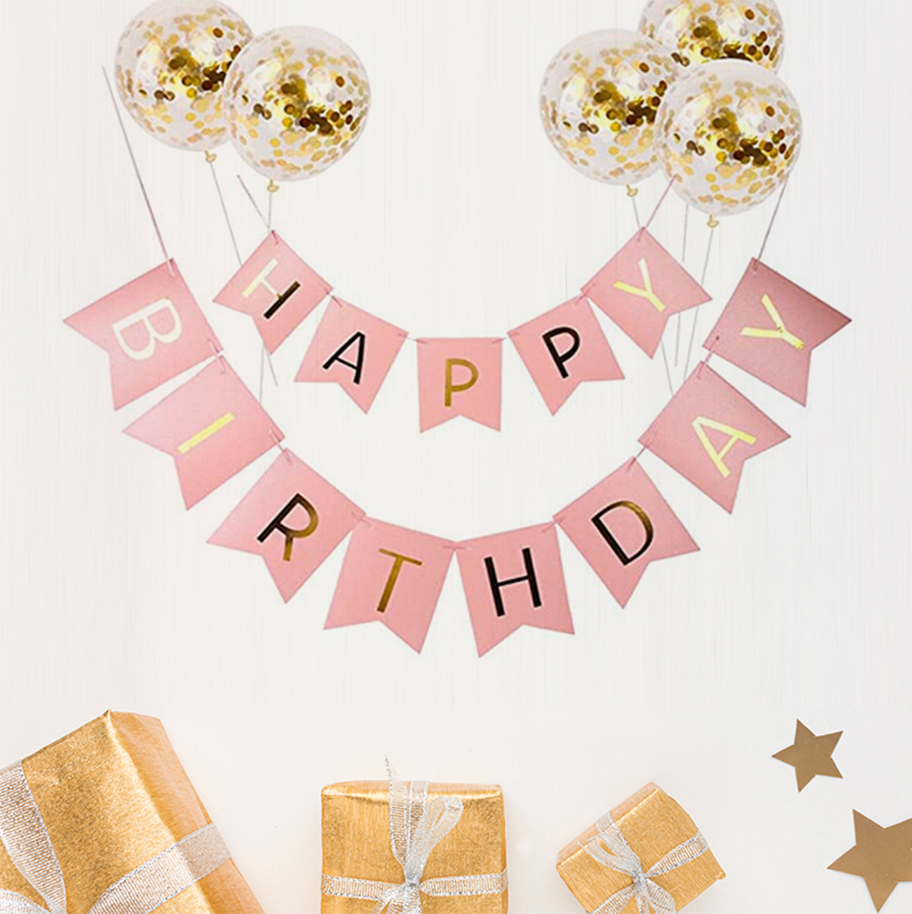 [브로키] 생일(화이트/블랙/핑크) 가랜드 생일 축하 파티용품 해피벌스데이 - 상세 이미지 2